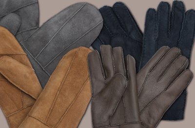 Lambskin mittens and gloves